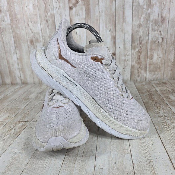 Hoka One One Mach 5 Womens Road Running Shoes White Rose Gold Size 7.5B - Picture 7 of 9